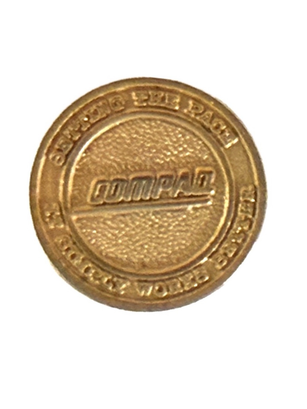 Vintage 80’s Compaq Computer Lapel Pin Gold Tone